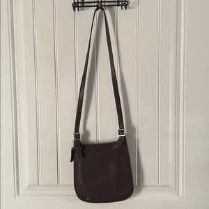 Vintage COACH 9135 Leather Hippie Flap Saddle Crossbody Bag  Brown SUPER CLEAN